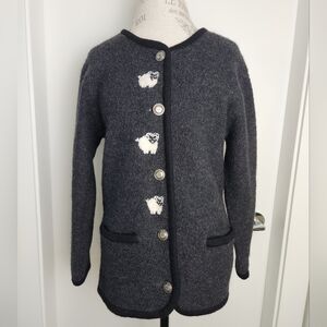 Boiled Wool Sheep Cardigan Coat